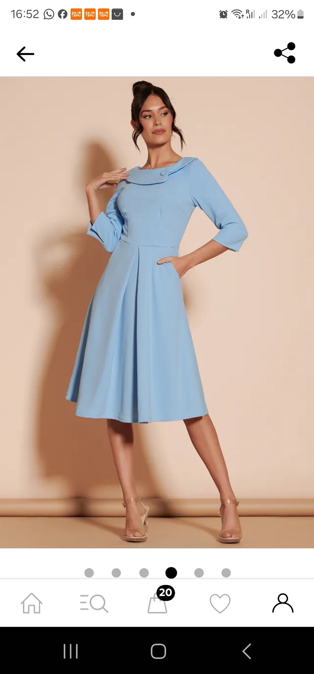 Jolie Moi
Fold Neckline Sleeved Midi
Dress | Size 16