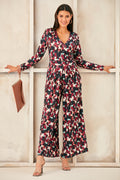 Wrap, Cullotte Jump Suit in Burgundy Geo Print  Size 10