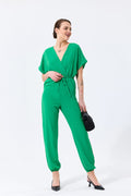 Batwing Sleeve Elasticated
Waist Jumpsuit in Green