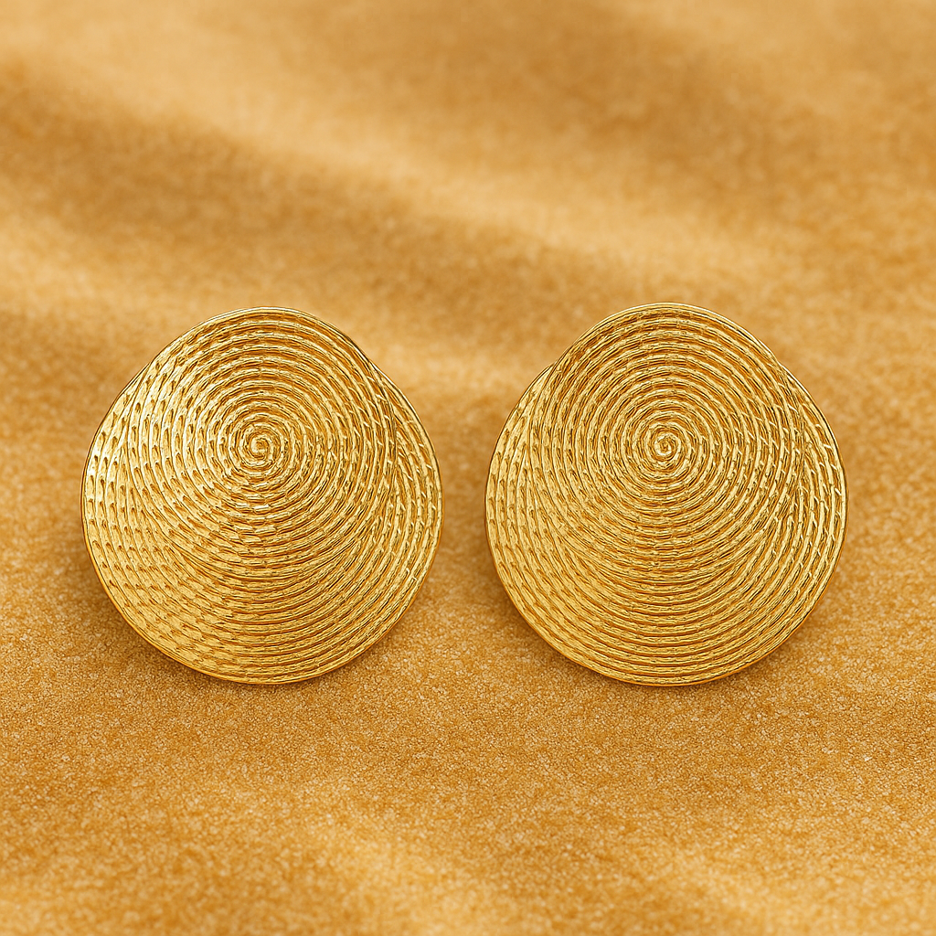 Orbit Textured Double Disc Earrings – Gold
