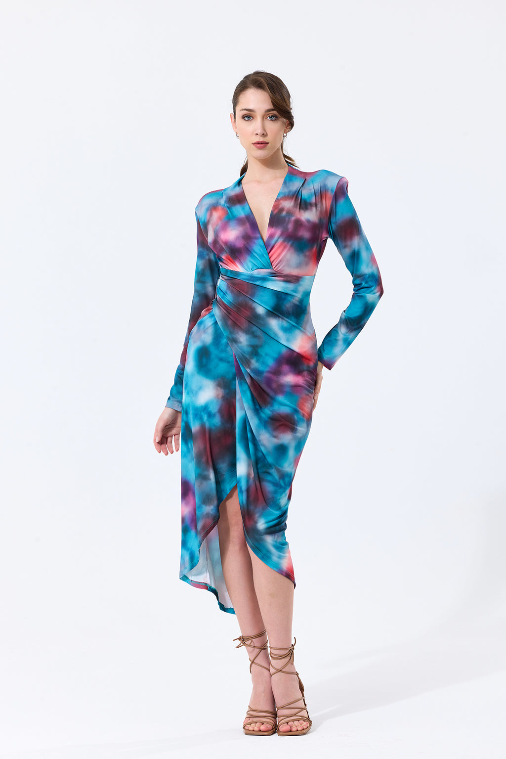 Forever Long Sleeve Wrap Midi dress | Size 16