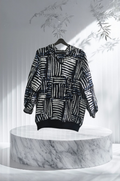 Monochrome Batik Lines Hoodie