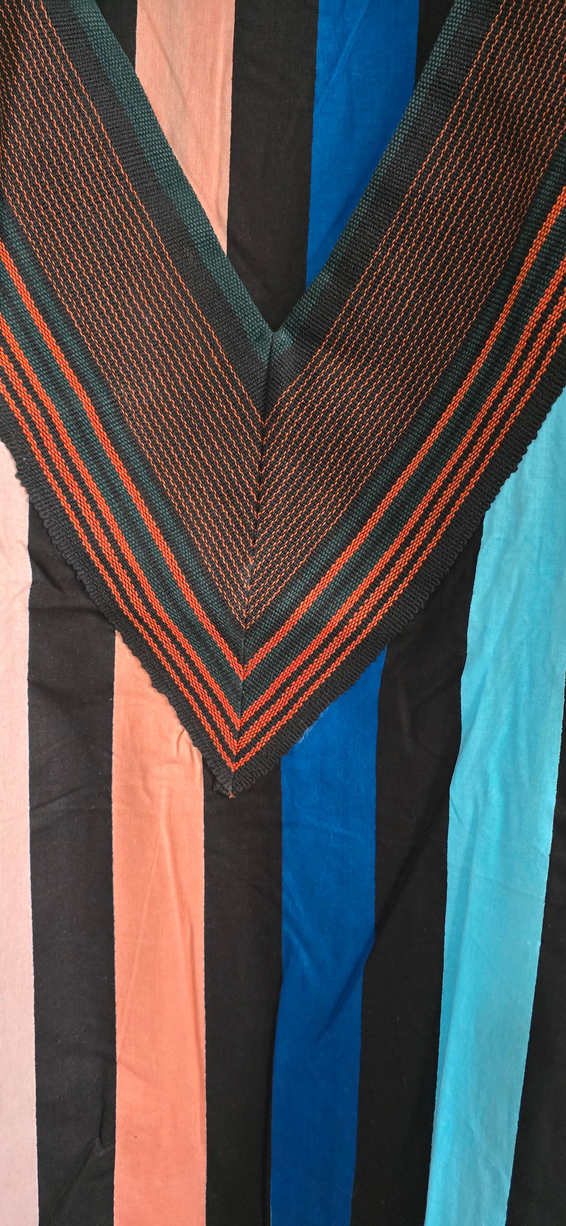Multi-Stripe V-Neck Kaftan